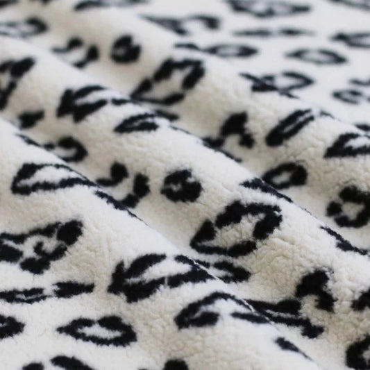 PRE - ORDER Curly Teddy Fabric - Leopard Print