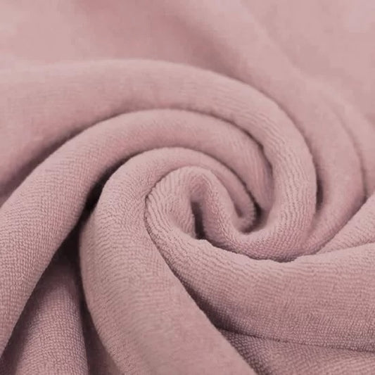 Stretch Towelling Fabric - Nude Pink