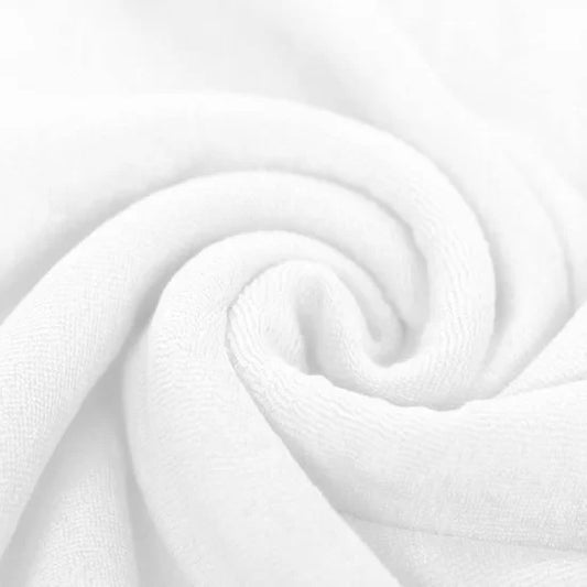 Stretch Towelling Fabric - White